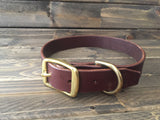 'HENLEY' LEATHER Classic Dog Collar  1" - Chocolate Brown