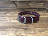 'COOPER' SELECT LEATHER Dog Collar   1" - Oxblood with Black